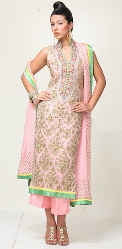 Ren silke Jamawar Salwar Kameez Design