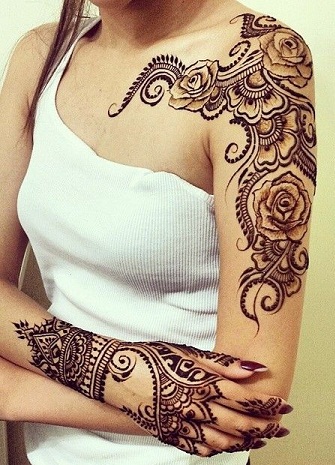 Rose Arm Mehndi Designs arabisk