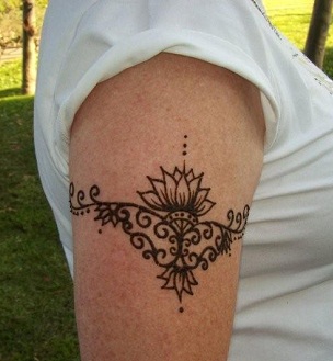 Lotus Mehndi Design for Arm