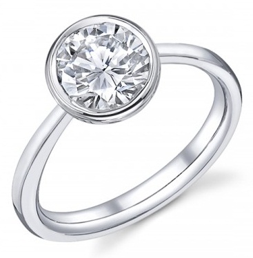 Bezel Set Diamond Solitaire Ring