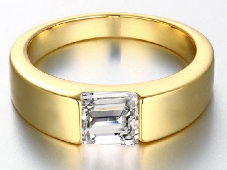 Sárga arany gyűrű pasziánsz gyémánttal