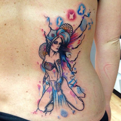 Hot Fairy Tattoo på bagsiden