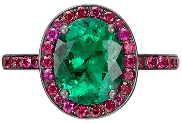 Rubin smaragd gyűrű nőknek