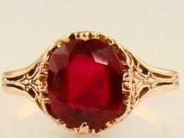 Vintage rubin guldring