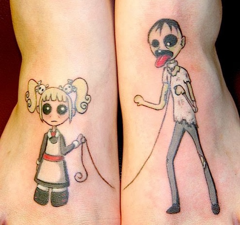 Zombi nővér és testvér tetoválás