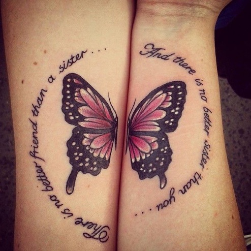 Halve sommerfugl søskende tatoveringer