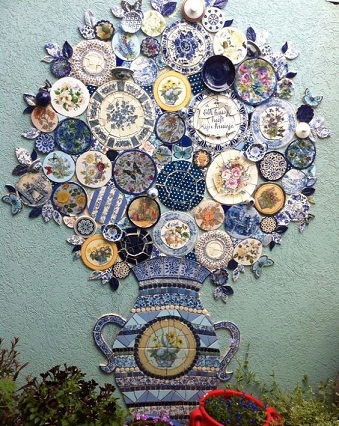 Mozaik fal kézműves