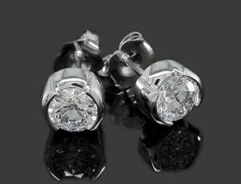Cluster Knot Platinum Diamonds Stud fülbevaló