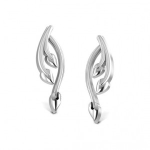 Enkle bladformede platinøreringe