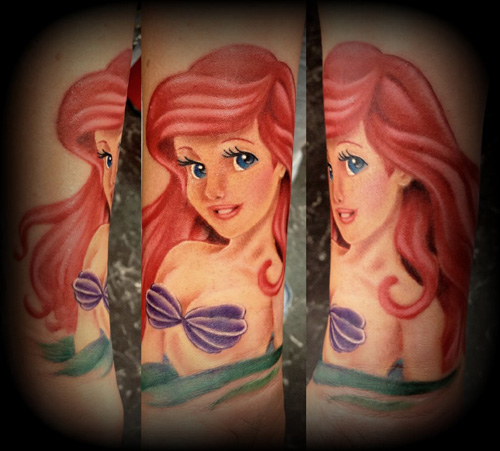 Kis hableány Ariel tetoválás lányoknak