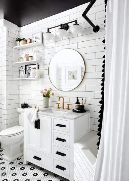 Fehér hiúságos fürdőszobai ötletek