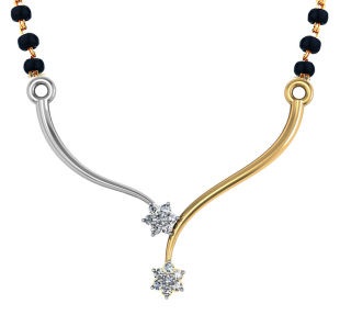 Hvidt og gult guld Simple Mangalsutra