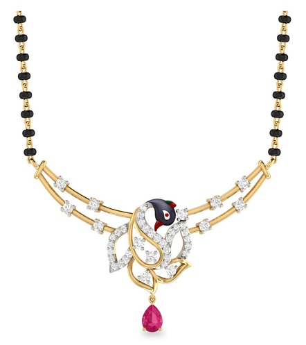 Egysoros Mangalsutra drágakővel