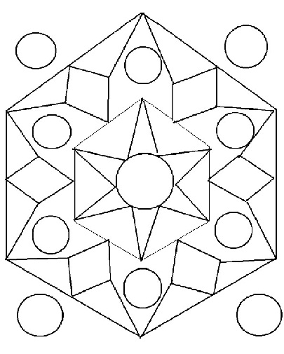 Hatszög alakú Rangoli Design