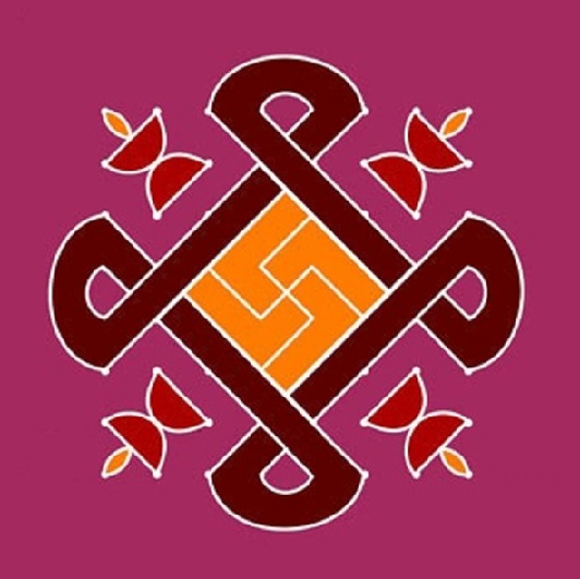Diya Rangoli med prikker