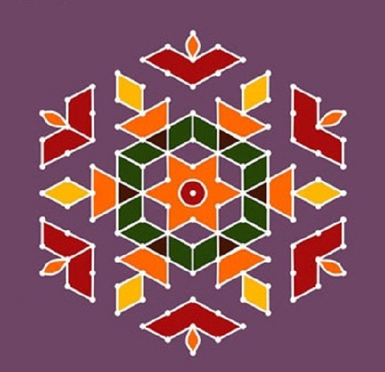 Diwali Rangoli Design med prikker