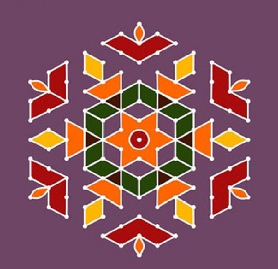 Diwali Rangoli Design med prikker