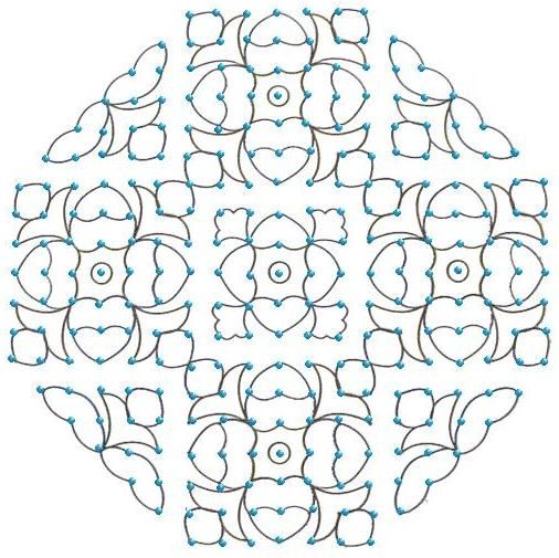 Mest komplekse Rangoli -design med prikker