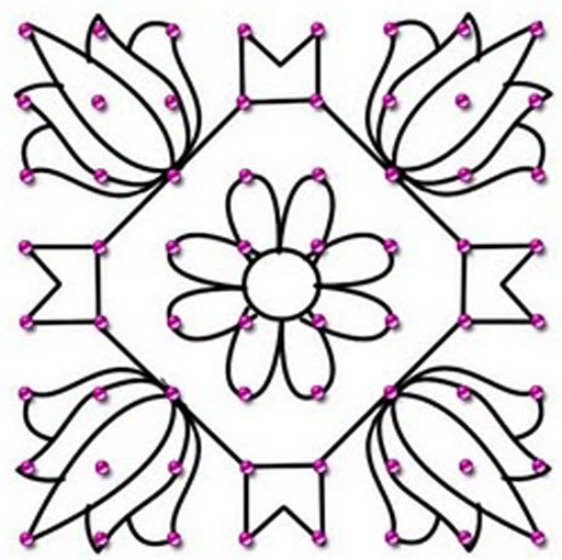 Enkelt prikket Rangoli -design