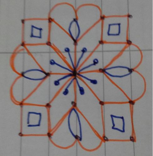 Kis Rangoli Design pöttyökkel