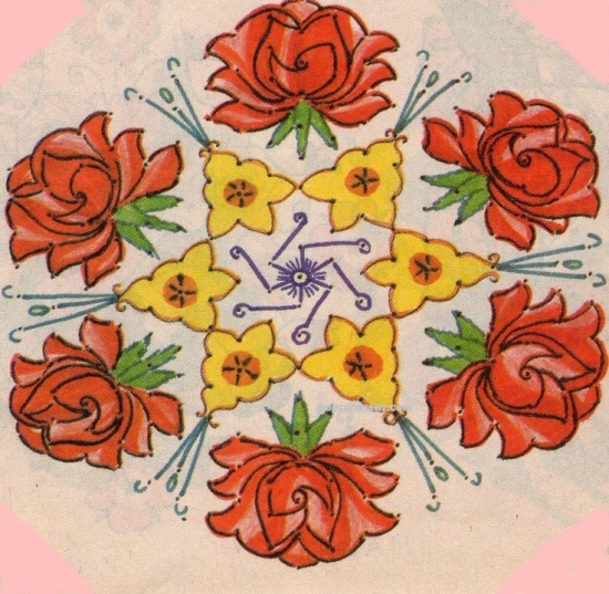 Rózsa Kolam Rangoli