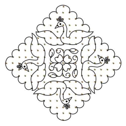 Prikket påfugl Kolam