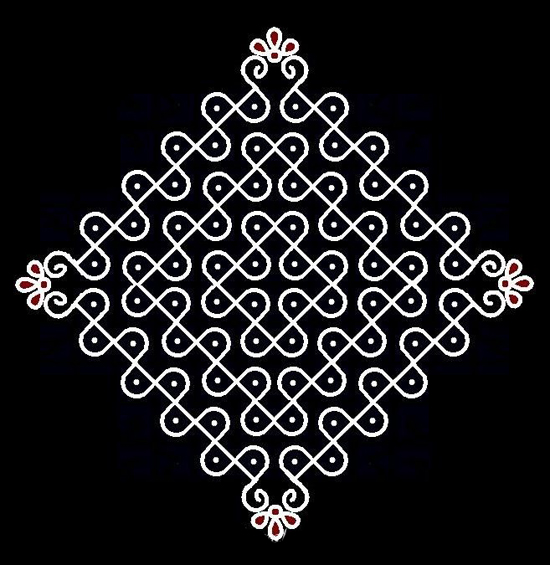 Pontozott Kolam Rangoli Design