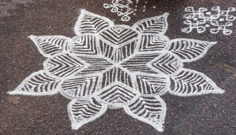 egyszerű rangoli kolam