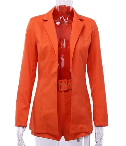 Draped Style Orange Blazer