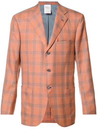 Orange Plaid Blazer Mænd