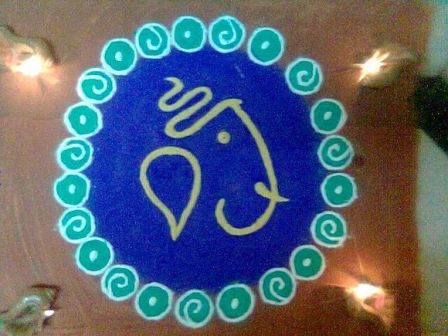 Enkel Ganesh Rangoli