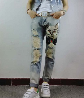 Reparerede Ripped Jeans til Kvinder