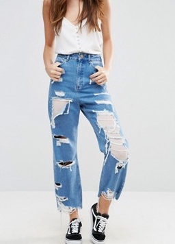 Baggy Ripped Skinny Jeans til piger