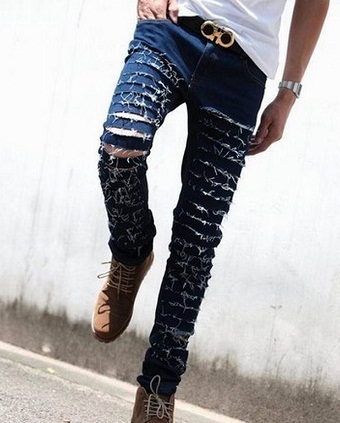 Designer Ripped Jeans til mænd