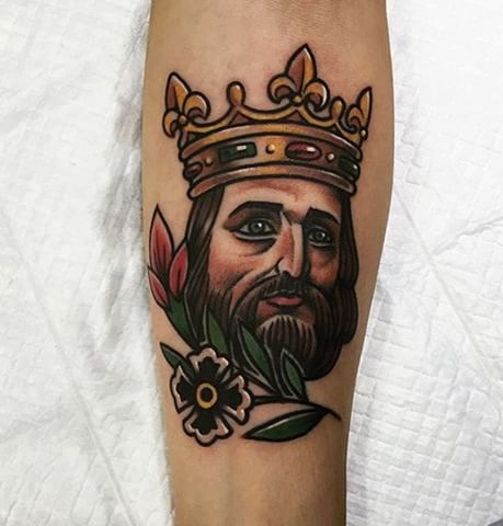 Old School király tetoválás