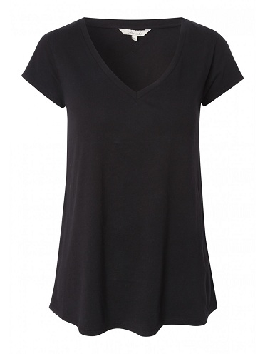 Løs T -shirt med V -hals