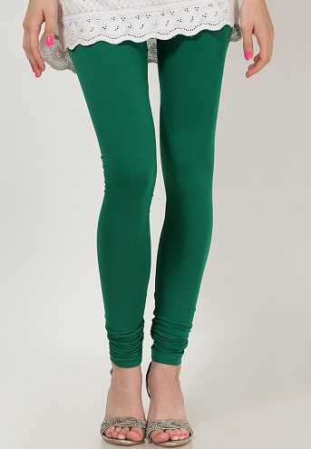 Solid grønne casual Churidar leggings