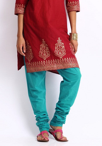 Turkisblå Churidar -bukser