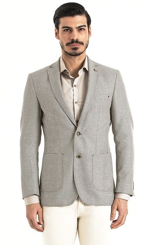 Slim-fit beige blazer til mænd