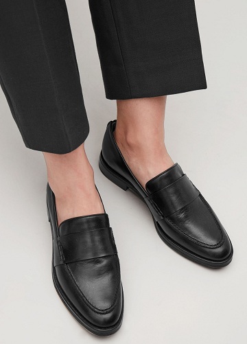 Læder sorte loafers