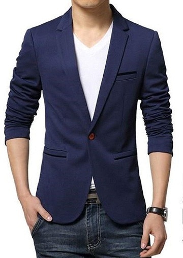 Kék Slim Fit nyári blézer
