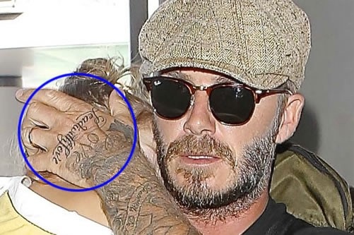 David Beckham kézi tetoválás -Victoria And Love