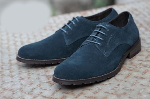 Marineblå læder designer sko til mænd