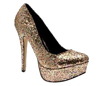 Glitter platform sko