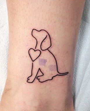 Dog Line Work Tattoo