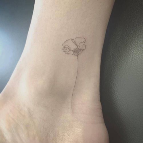 Flower Line Work Tattoo