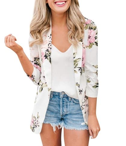 Lang blomstret blazer