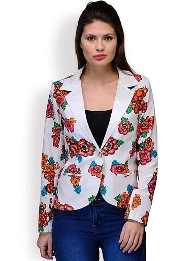 Blomstret blazer i formel stil