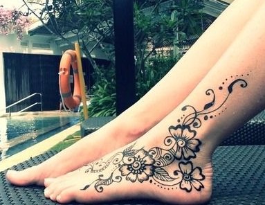 Enkle Mehndi -designs til fødder