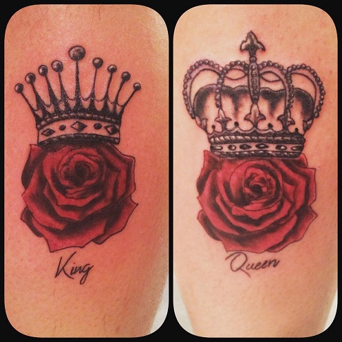 King and Queen Rose Tattoo